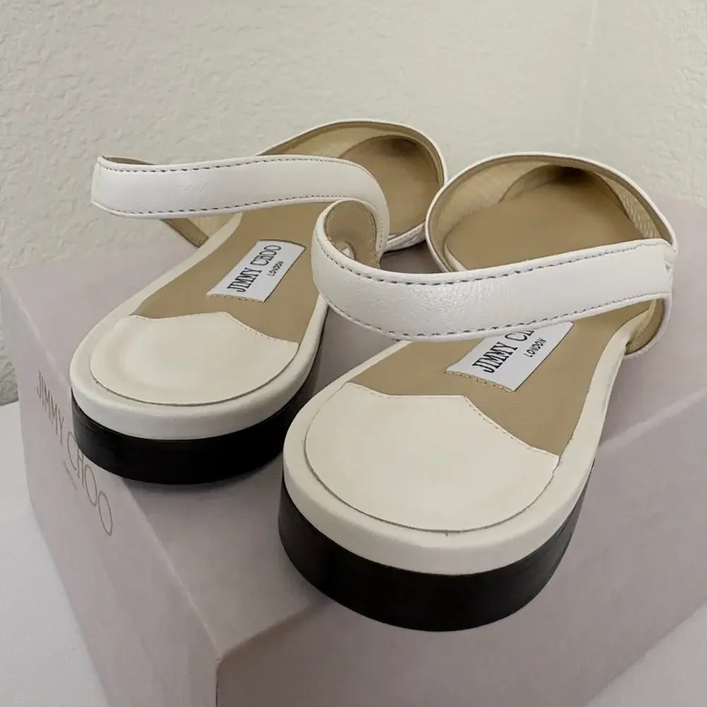 Jimmy Choo White Mesh Pointed-Toe Slingback flats 39.5 - Picture 5 of 5